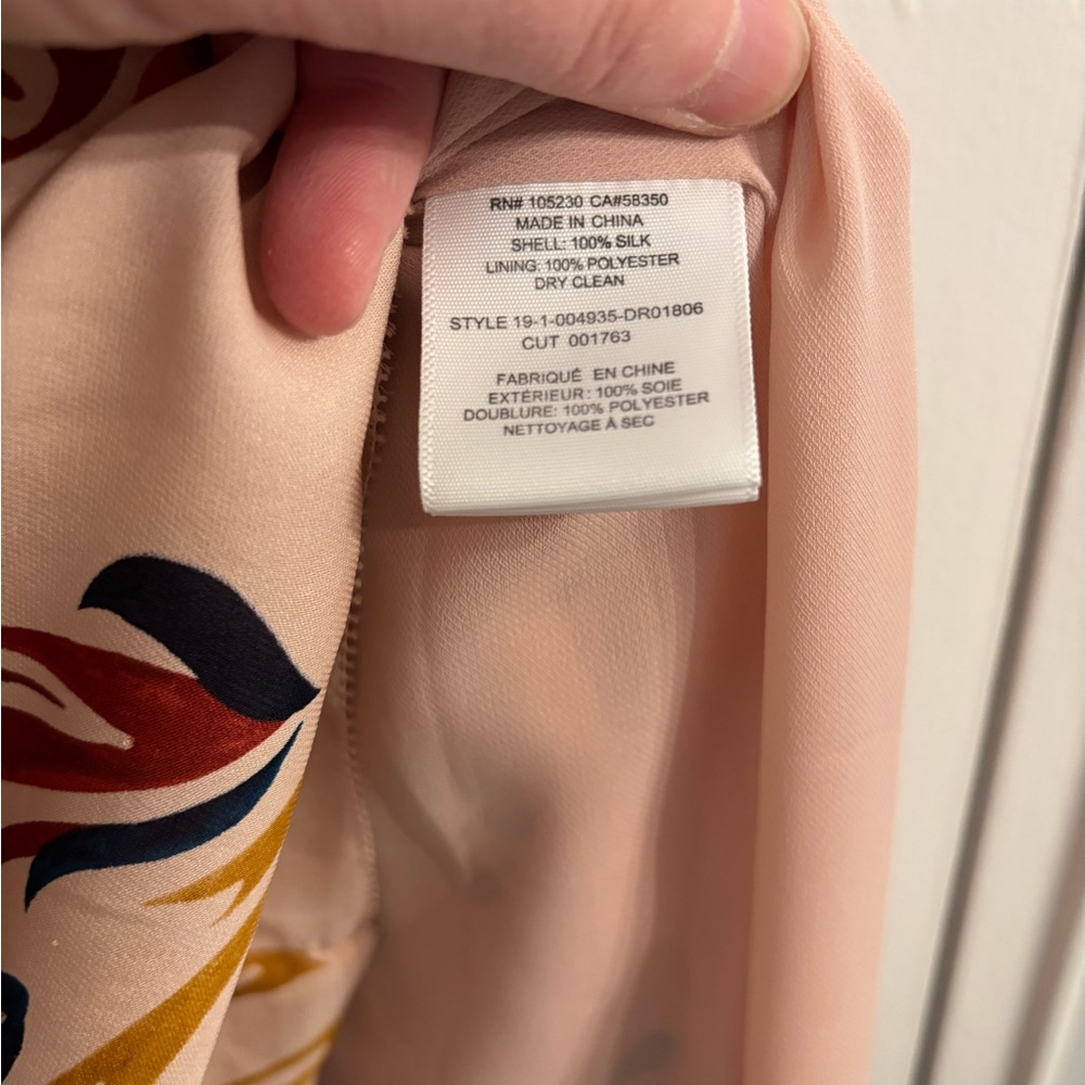 Joie Womens Dresses Joie Nour Floral Pink Ruffle Silk Dress Size l Easter - Picture 5 of 5